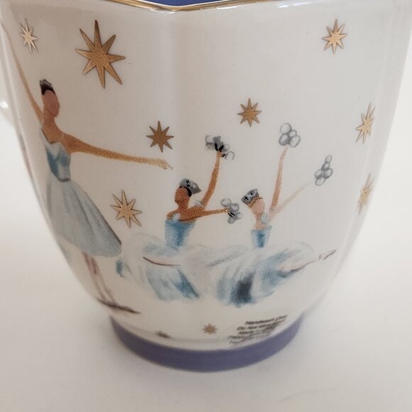 Anthropologie New York City Ballet Mug Snow Fairies Snowflakes New - Picture 7 of 11